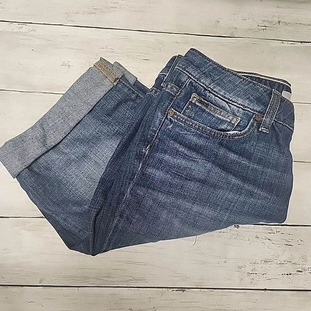 Joe's Jeans Rolled Honey Bermuda Shorts Paltrow Blue Denim Wash Low Rise W 28x12